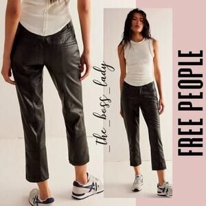 Free People pants vegan leather moto boho